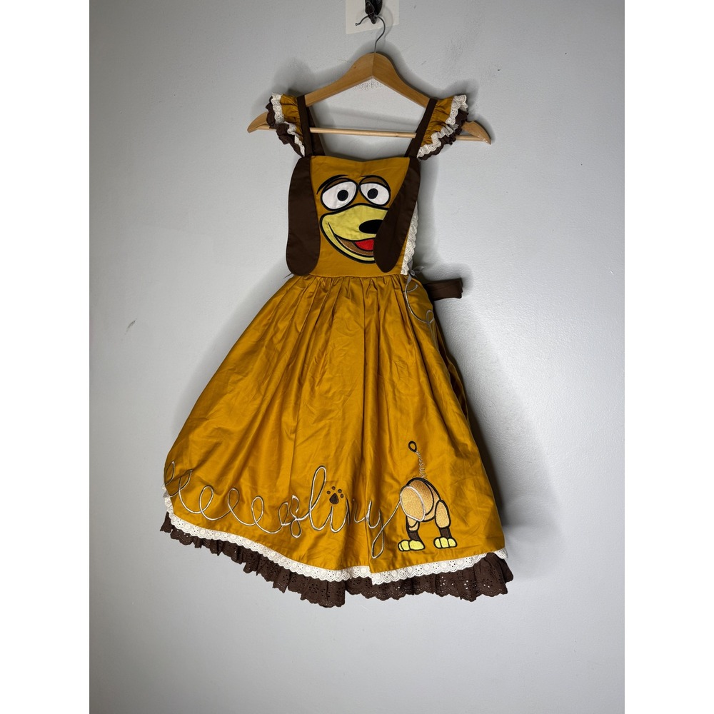M. Joy Kids Slinky Dog Inspired Pinafore Dress Mustard Yellow Size 12 NWT
